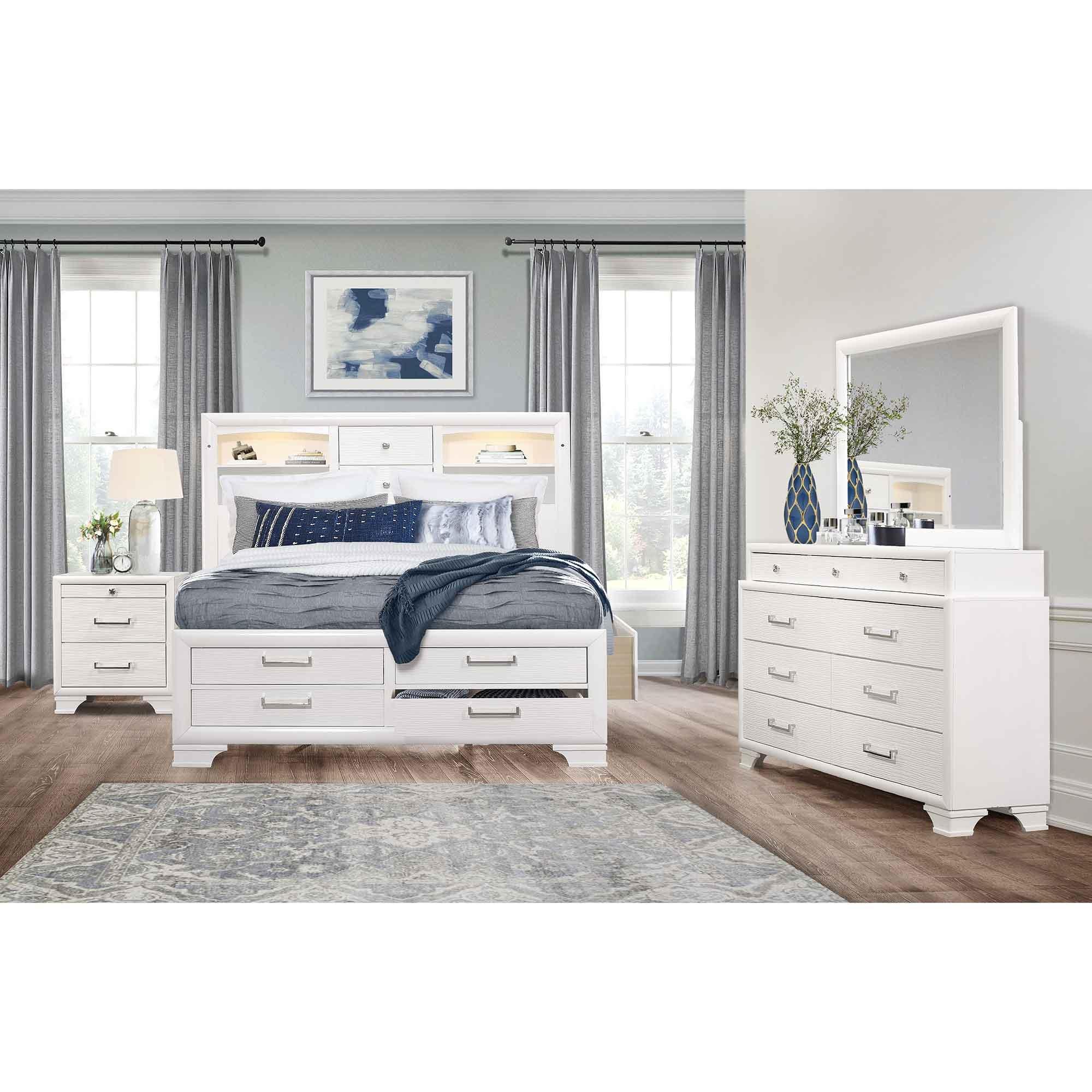 Rent to Own Global Furniture USA 6 Piece Jordyn White Queen Bedroom